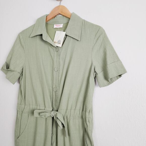 Showpo Marinie Khaki Green Belted Cargo Jumpsuit Utility Romper NWT US 6 - Picture 4 of 12